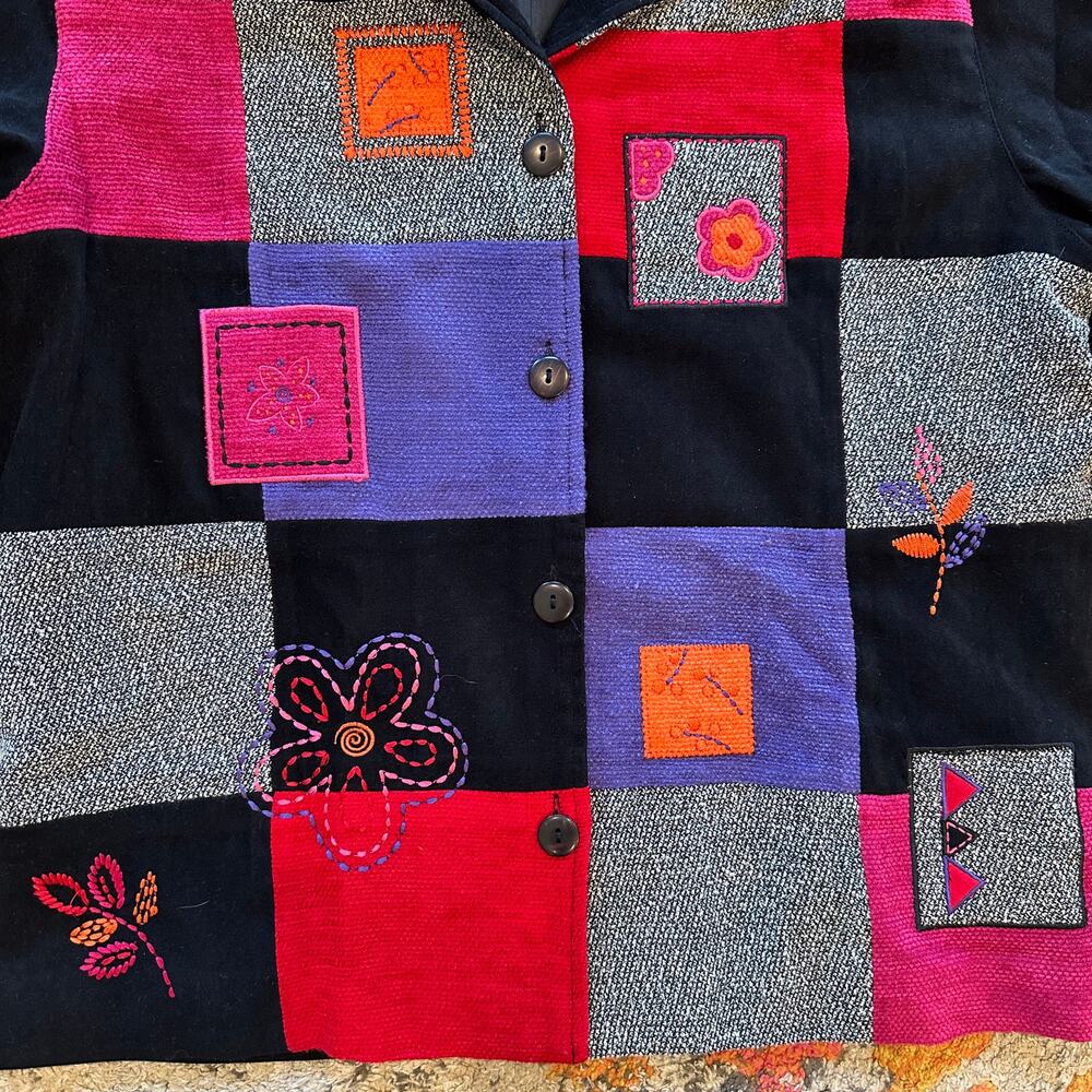 Vtg Koret Embroidered Patchwork Jacket Size M Ecl… - image 3